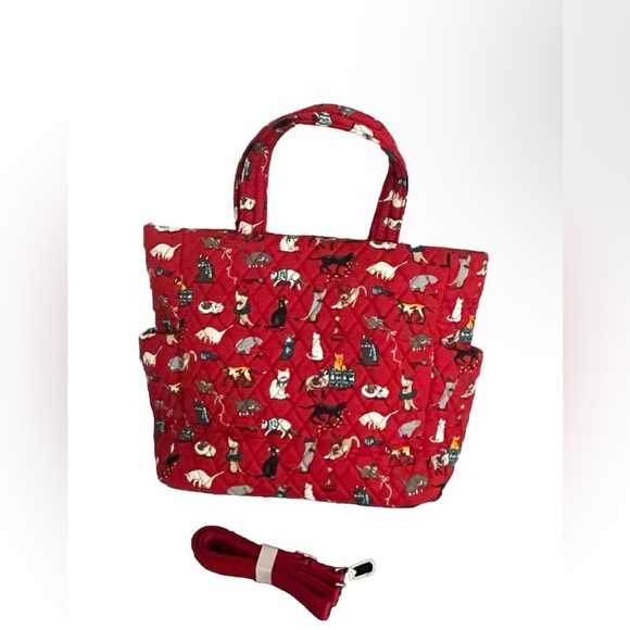 Vera Bradley tote holiday cat - Picture 2 of 6